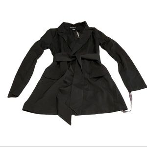 Pretty Little Thing Tall Black Tied Waist Suit Jacket. Size 6. Brand new.